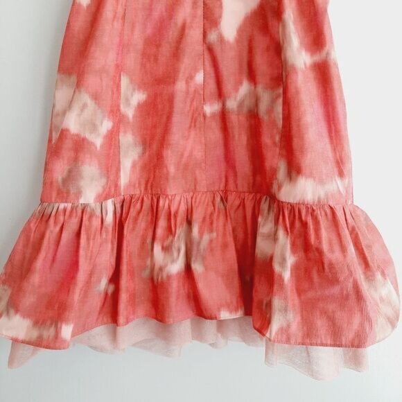 BCBG Max Azria Erin Strapless Ruffle Hem Satin Mini Dress Sz 4 - Picture 12 of 15